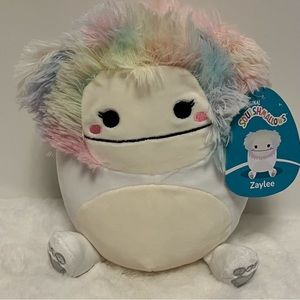 Squishmallow Zaylee Bigfoot, Yeti White Rainbow 🌈, 7” New